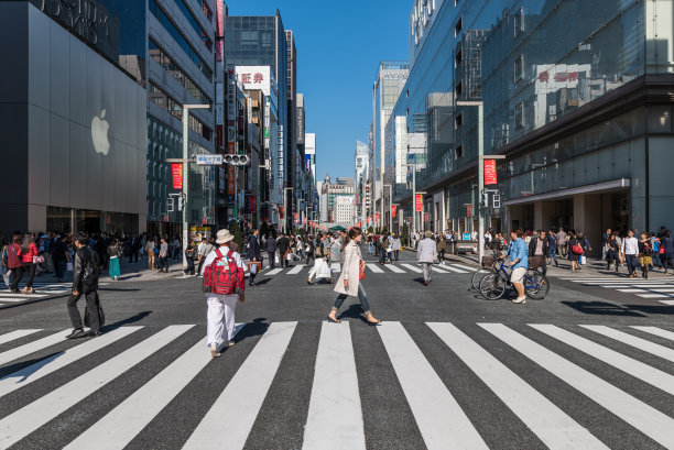 东京银座的城市景观图片下载