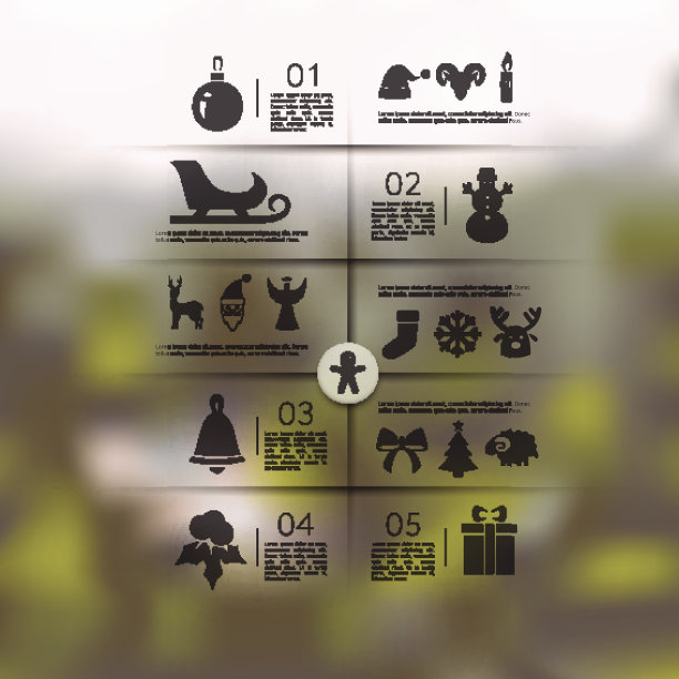 无焦点背景的圣诞信息图表图片下载