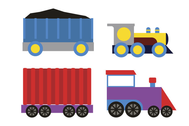 玩具火车矢量插图。图片下载