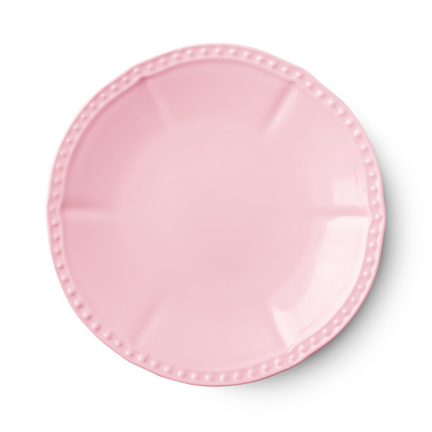 简单的粉红色圆形瓷盘，带有剪切路径图片下载