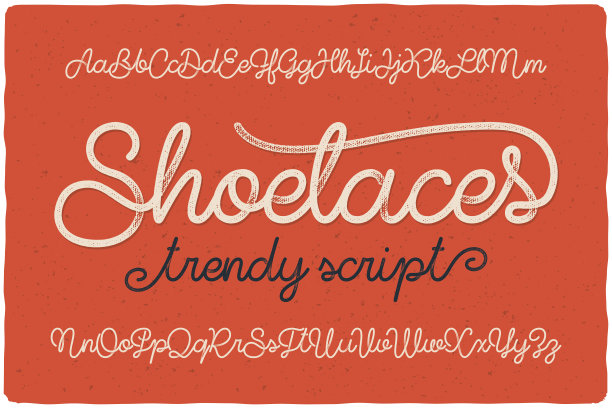 时髦的纹理一行手写字体脚本名为“鞋带”素材图片