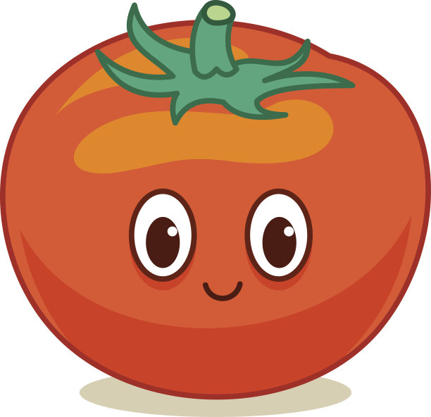 可爱的番茄吉祥物卡通矢量插图图片下载