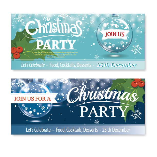 邀请圣诞快乐横幅和卡片设计模板。图片下载