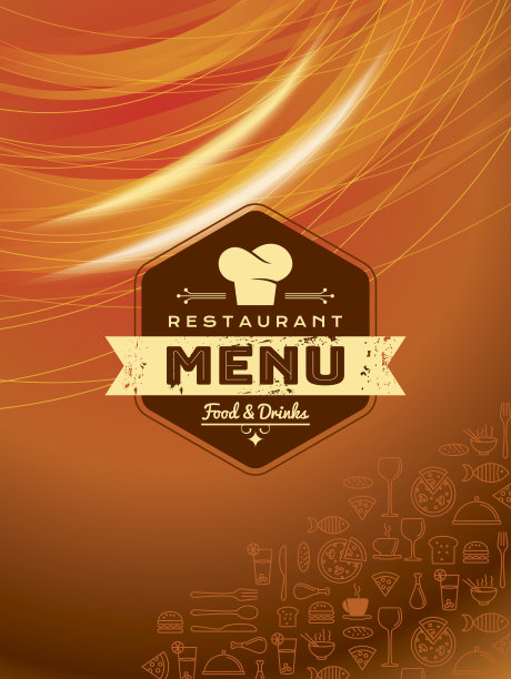餐厅菜单卡设计。图片下载