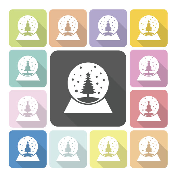 球形雪球图标颜色设置矢量插图图片下载