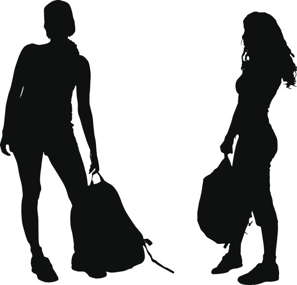 矢量剪影的女人。图片下载