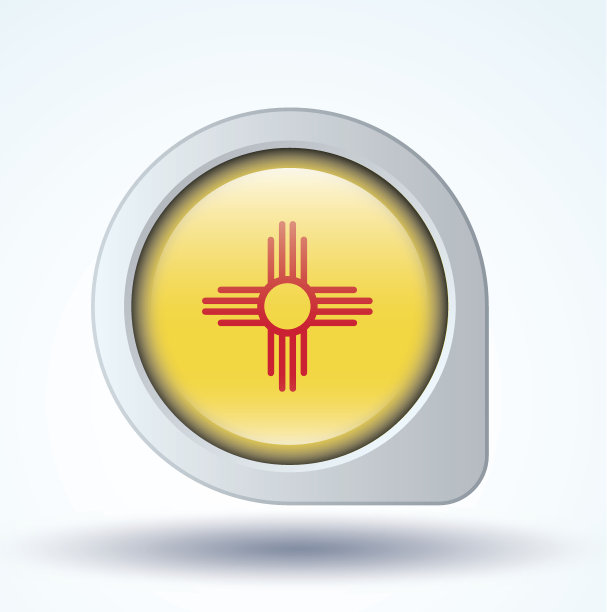 新墨西哥州的旗帜，矢量图图片下载