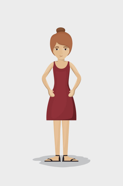 多彩女人卡通设计图片下载