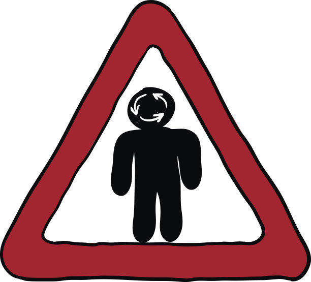 迂回的道路标志。矢量图图片下载