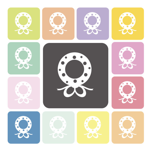 圣诞节日装饰图标颜色设置矢量插图图片下载