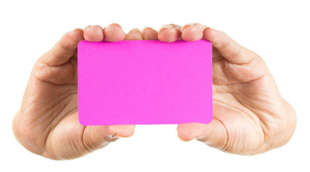 女人双手捧着空白名片图片下载