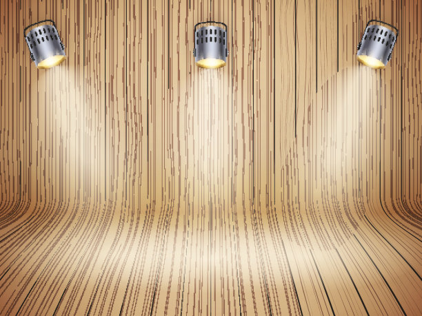 弯曲的木制背景与聚光灯图片下载