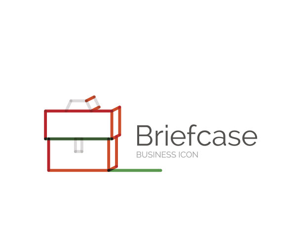 线条最小设计图标公文包图片下载