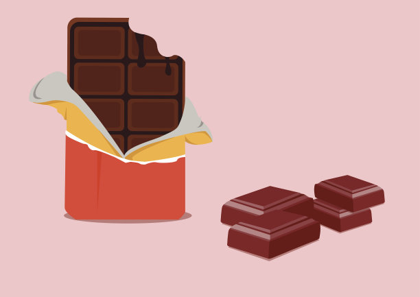 吃巧克力和樱桃巧克力。插图图片下载