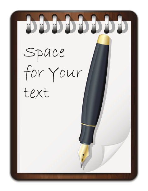 带纸和钢笔的剪贴板。向量图片下载