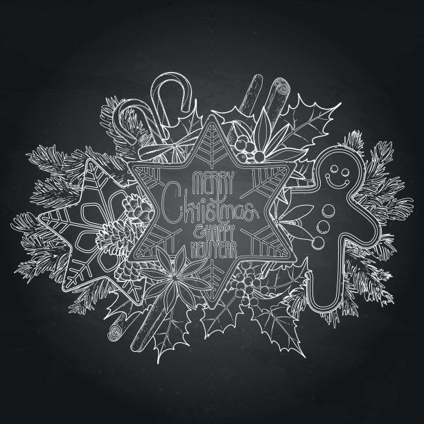 图形圣诞卡片姜饼图片下载