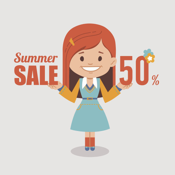 夏季折扣，季节性销售，矢量横幅。图片下载