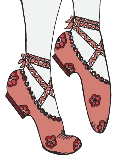 一个年轻芭蕾舞演员的手画腿和鞋图片下载