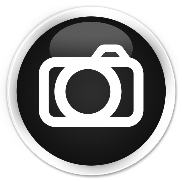 相机图标高级黑色圆形按钮图片下载