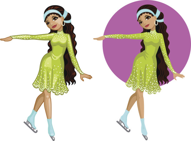 可爱的年轻印尼女子花样滑冰图片下载