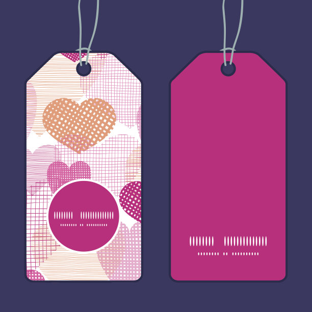 矢量纹理织物心形轮廓图案框架图片下载