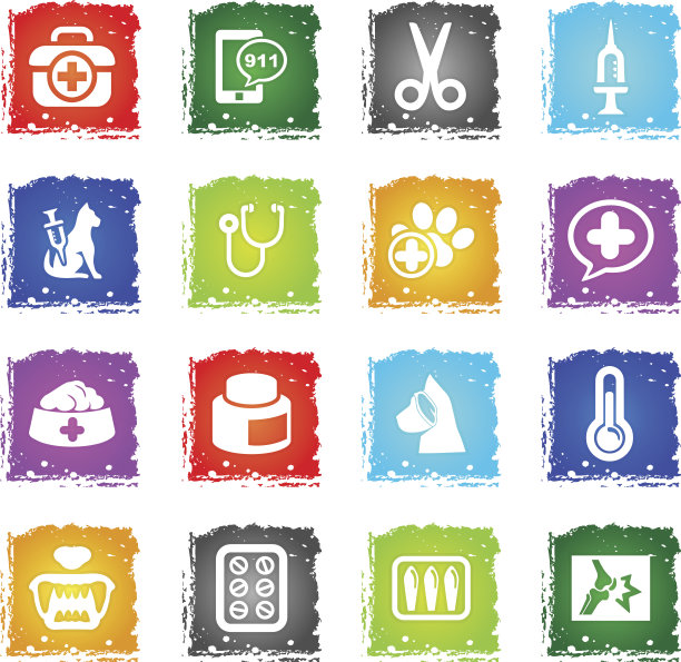 兽医诊所图标集图片下载