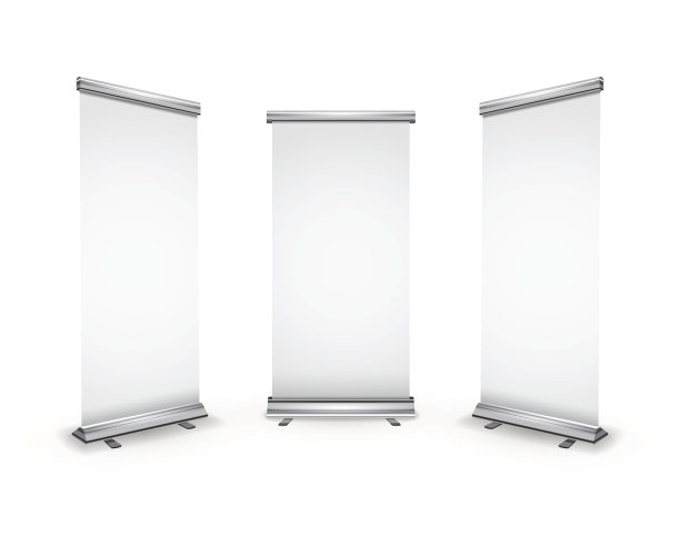 三个空白的滚动横幅与阴影在白色图片下载