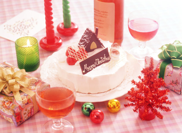 蛋糕和葡萄酒图片下载