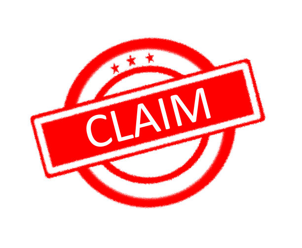 索赔书写在红色橡皮图章上图片下载