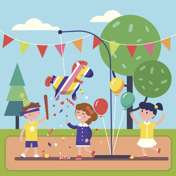 孩子们打破皮纳塔庆祝波萨达图片下载