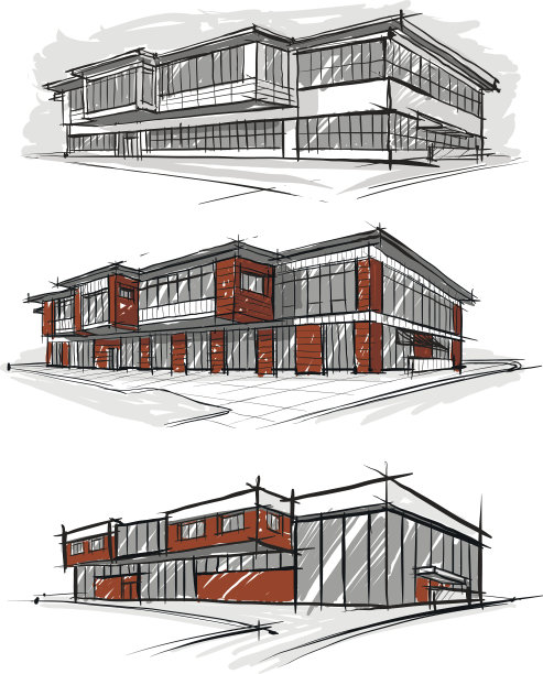 素描的建筑。图片下载