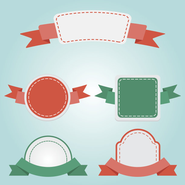 带有标签向量的高质量丝带图片下载