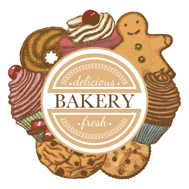 用矢量构成不同类型的面包房图片下载