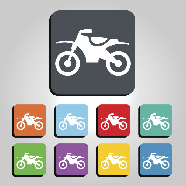 摩托车矢量图标插图图片下载