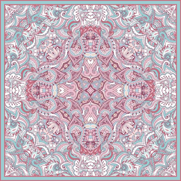 花的佩斯利图案。图片下载