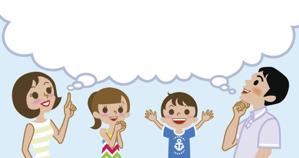 家庭与空思想泡泡，夏日时尚图片下载