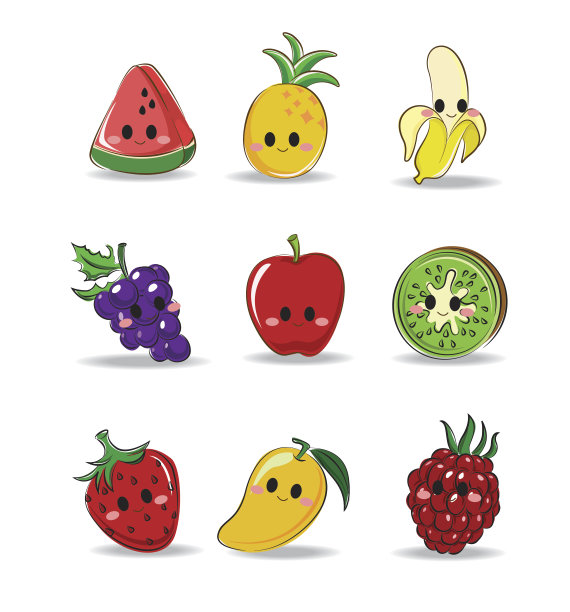 混合水果特征向量集图片下载