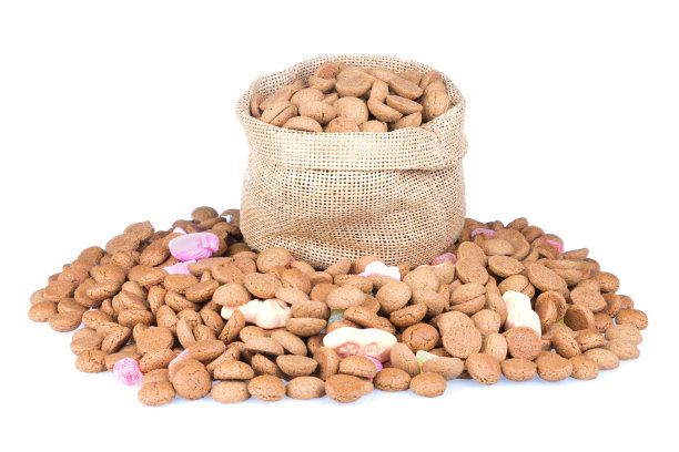 麻袋里装满了姜仁，孤立过白图片下载