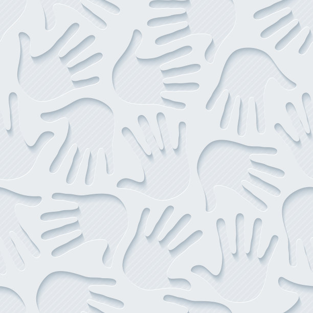 手印中性无缝墙纸图案。图片下载