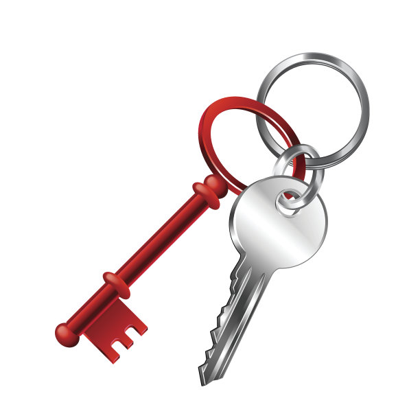 钥匙链隔离在白色矢量上图片下载