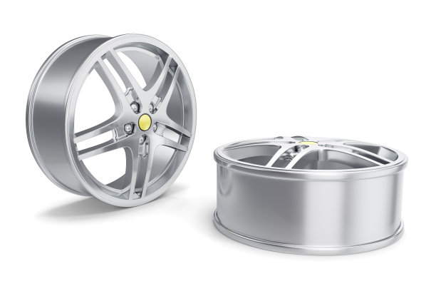汽车合金轮辋隔离在白色背景。三维演示图片下载