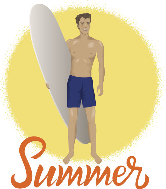 冲浪者插画图片下载