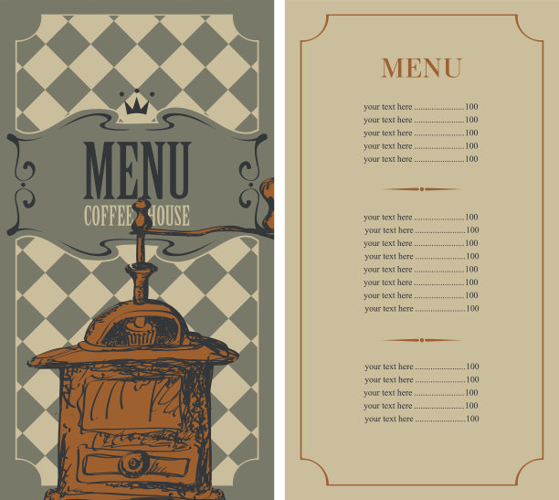 咖啡店的菜单图片下载