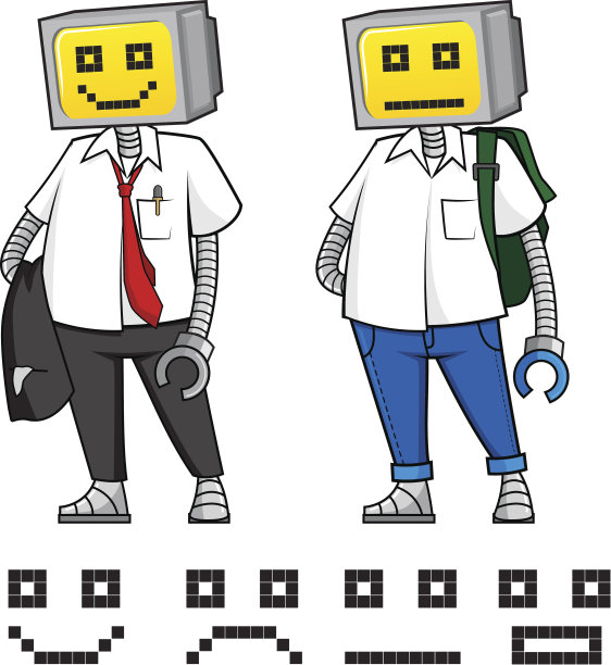 电视吉祥物头-工薪族和学生图片下载