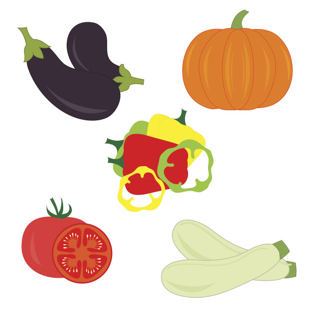一组不同的蔬菜在白色的背景图片下载