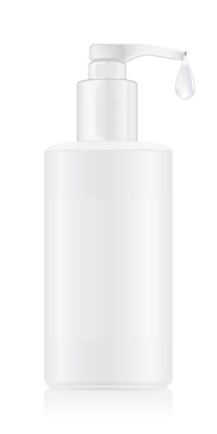 泵塑料瓶容器与水滴图片下载