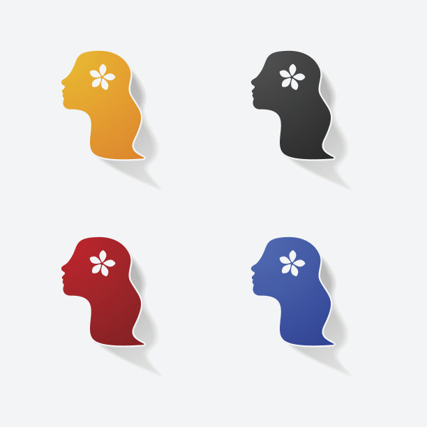 贴纸纸产品写实元素设计插画女孩图片下载