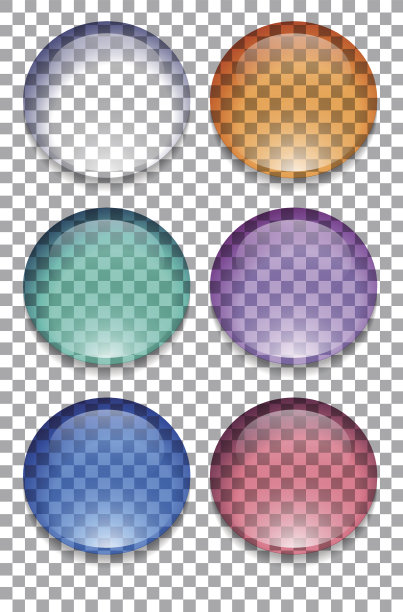 一套彩色透明按钮图片下载