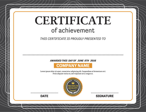 现代证书模板矢量插图图片下载