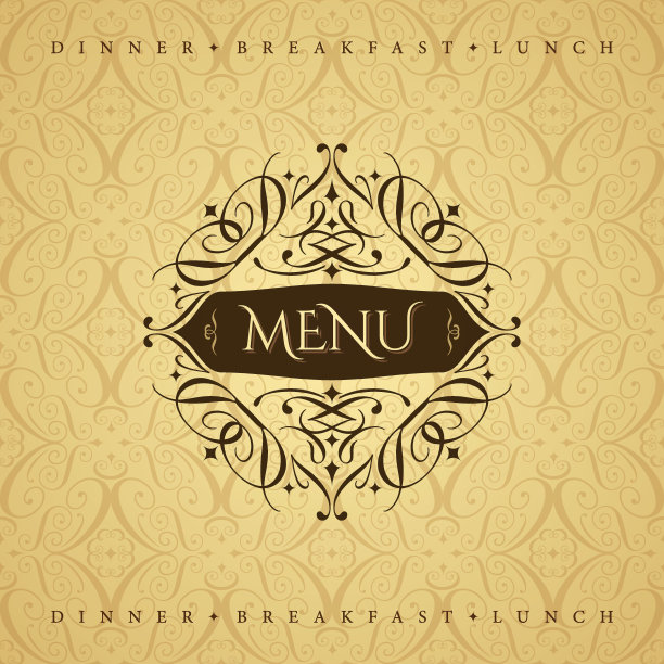 餐厅菜单卡设计。图片下载